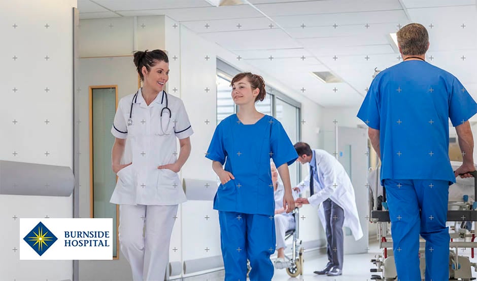 Two nurses walking together